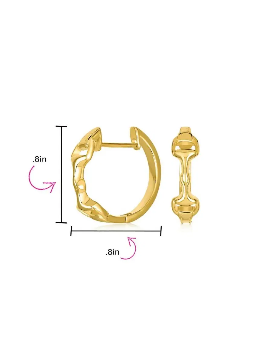 Серьги-кольца с мотивом удила, позолоченные Bling Jewelry — изображение 3 из 4, оттенок золотистый