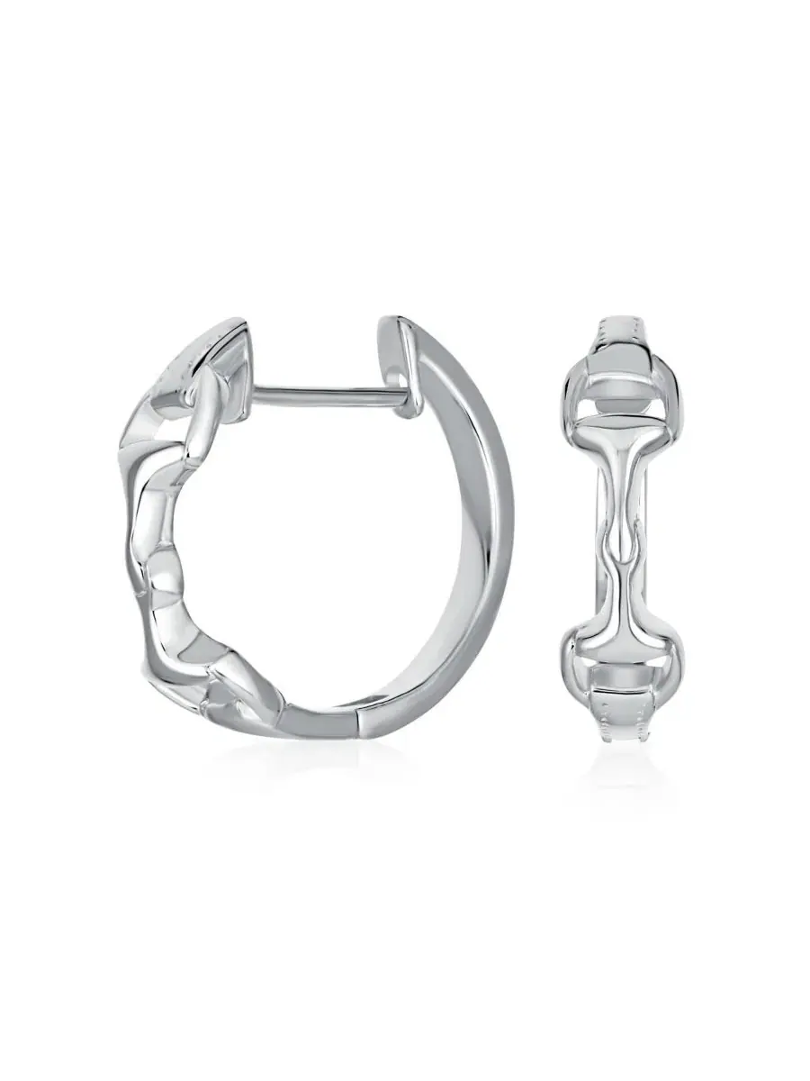 Серьги-кольца с мотивом конской уздечки, 14K золотое покрытие
