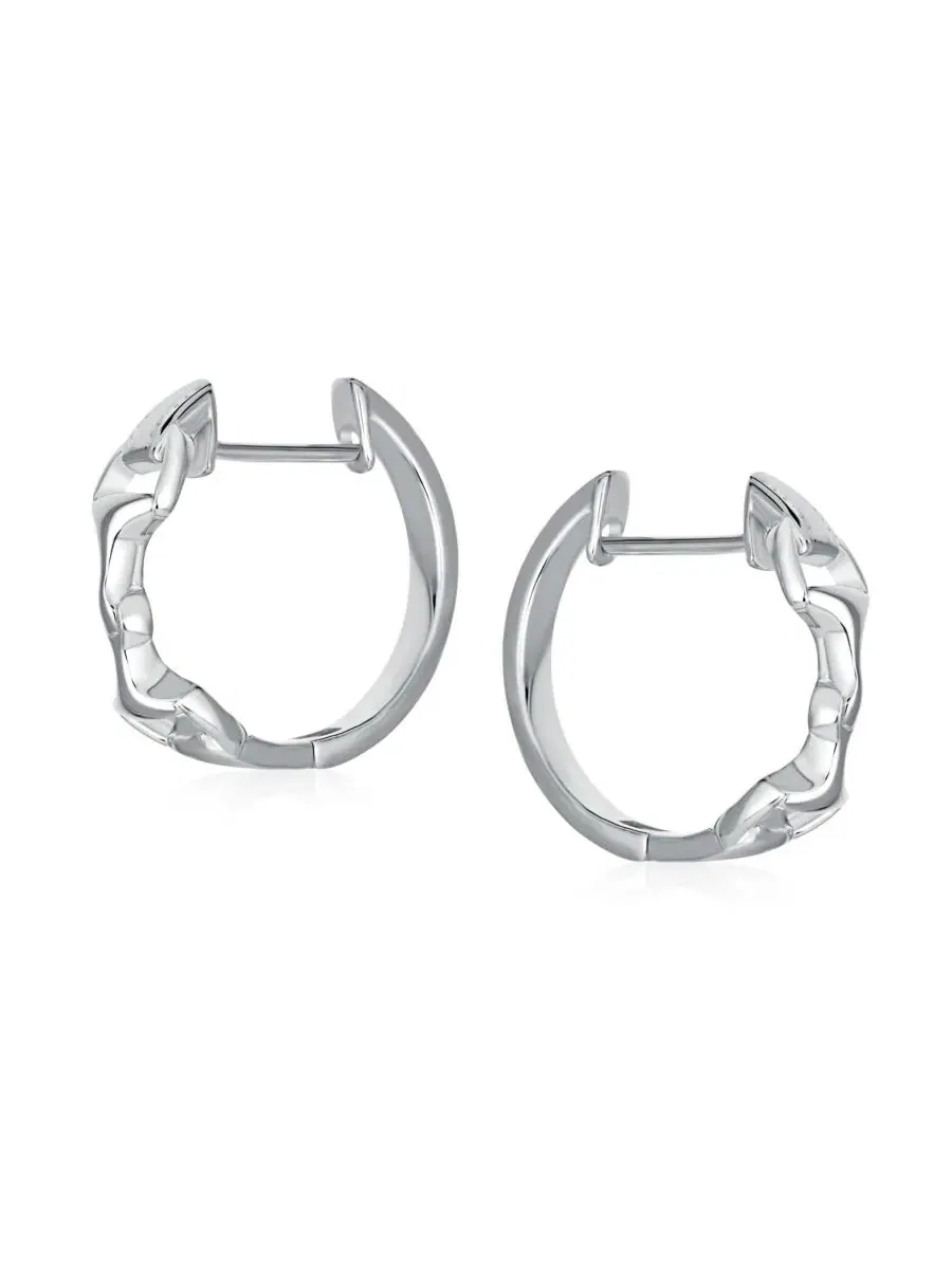Серьги-кольца с мотивом конской уздечки, 14K золотое покрытие — изображение 2 из 4, оттенок серебряный