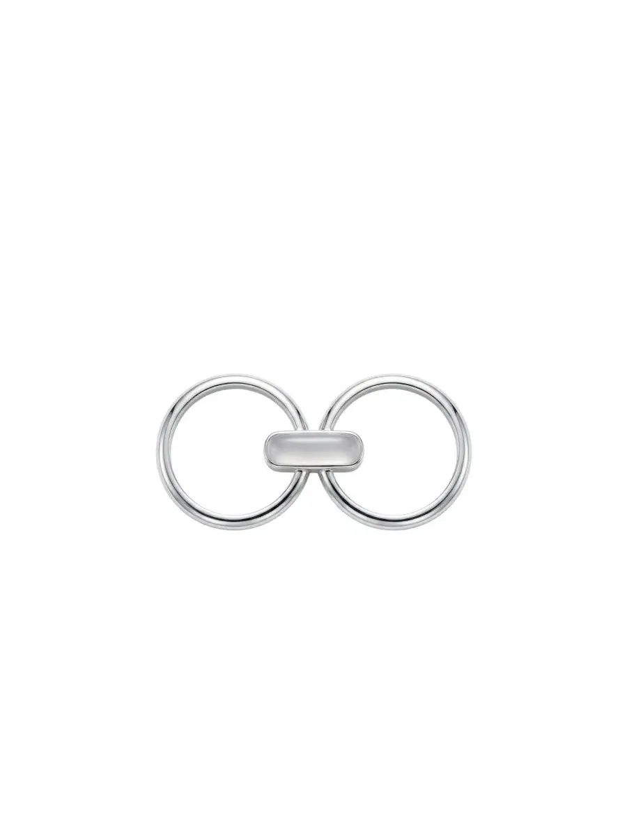 Кольцо-бесконечность с белым нефритом, модель Infinity Duo Bar Ring Hanbai Jade seree — изображение 3 из 5, оттенок белый