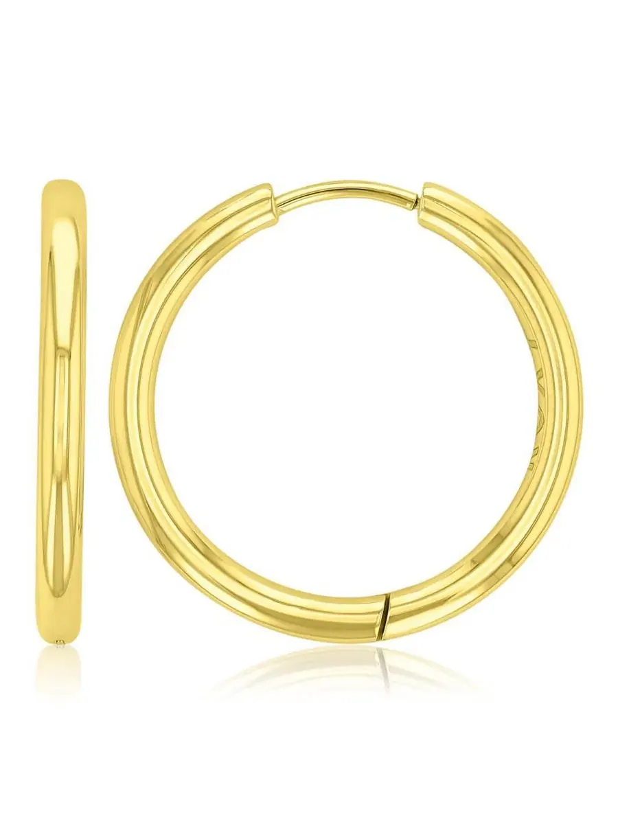 Серьги-кольца водостойкие с полировкой, модель 24mm Hoop Roxy
