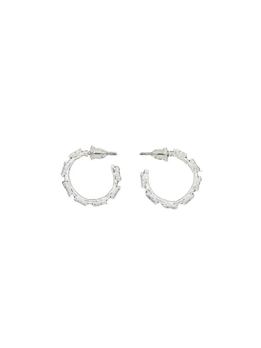 Серьги-кольца с эмалевыми незабудками Forget-Me-Not Stud Hoop Fable England — изображение 3 из 4, оттенок синий серебристый