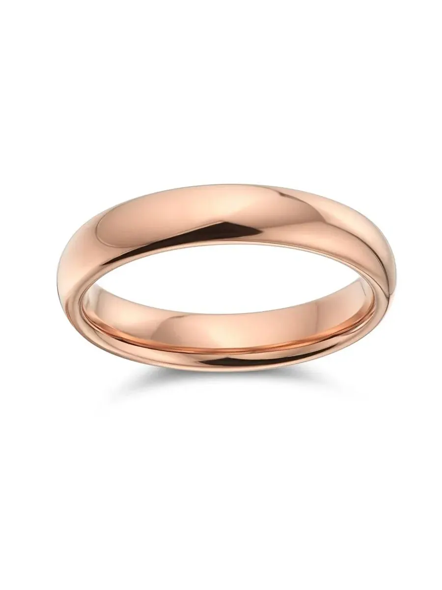 Обручальное кольцо из титана, 4 мм Bling Jewelry — изображение 2 из 4, оттенок розовый