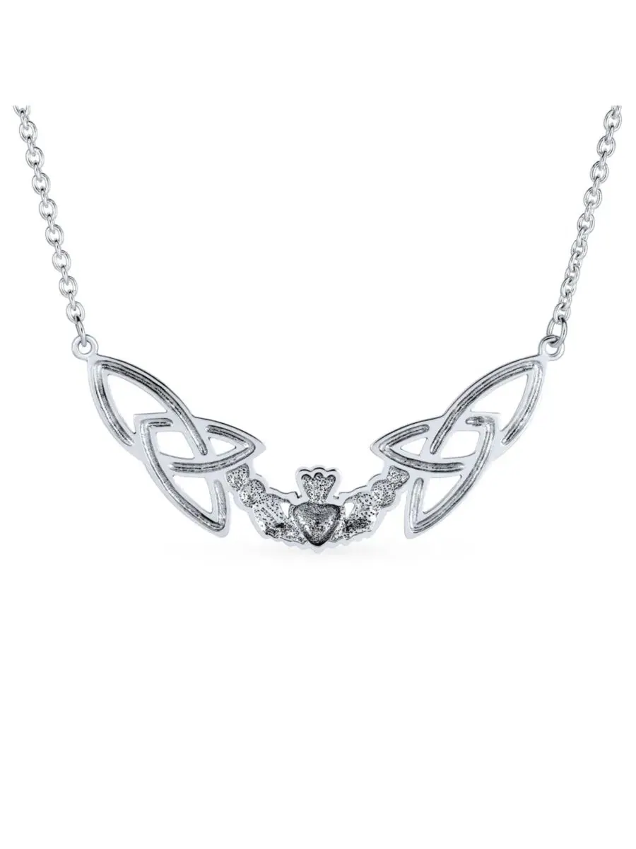 Колье-подвеска Celtic Claddagh Trinity Love Knot Friendship Bling Jewelry — изображение 2 из 4, оттенок серебряный
