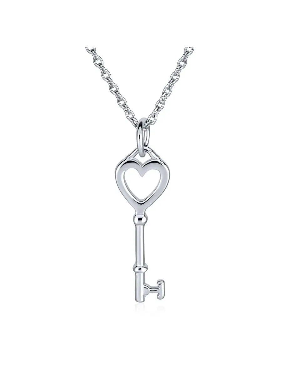 Подвеска-ключ с сердечком из стерлингового серебра Bling Jewelry