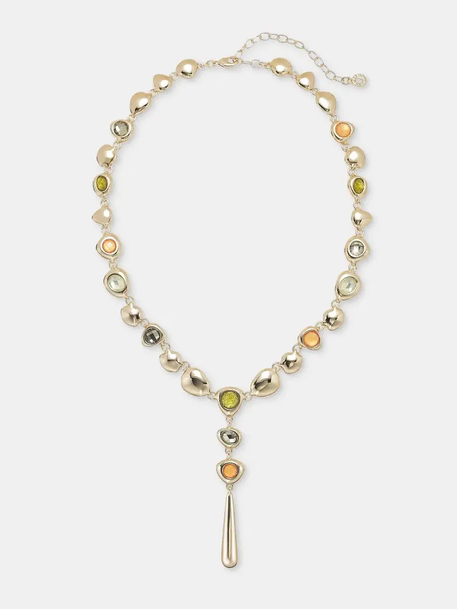 Колье-лариат с подвеской в виде камня, модель Stone Pebble Lariat Anne Klein