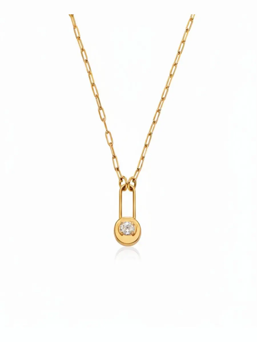 Подвеска с овальным муассанитом Lock & Luna Charm Oak & Luna — золотистый
