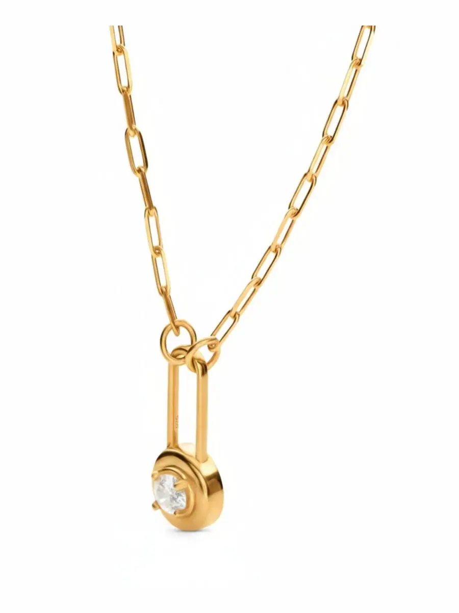 Подвеска с овальным муассанитом Lock & Luna Charm Oak & Luna — изображение 2 из 7, оттенок золотистый