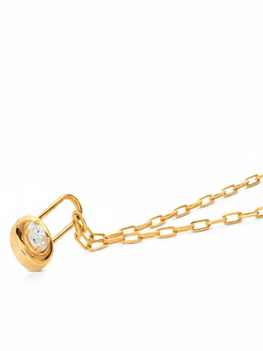 Подвеска с овальным муассанитом Lock & Luna Charm Oak & Luna — изображение 5 из 7, оттенок золотистый