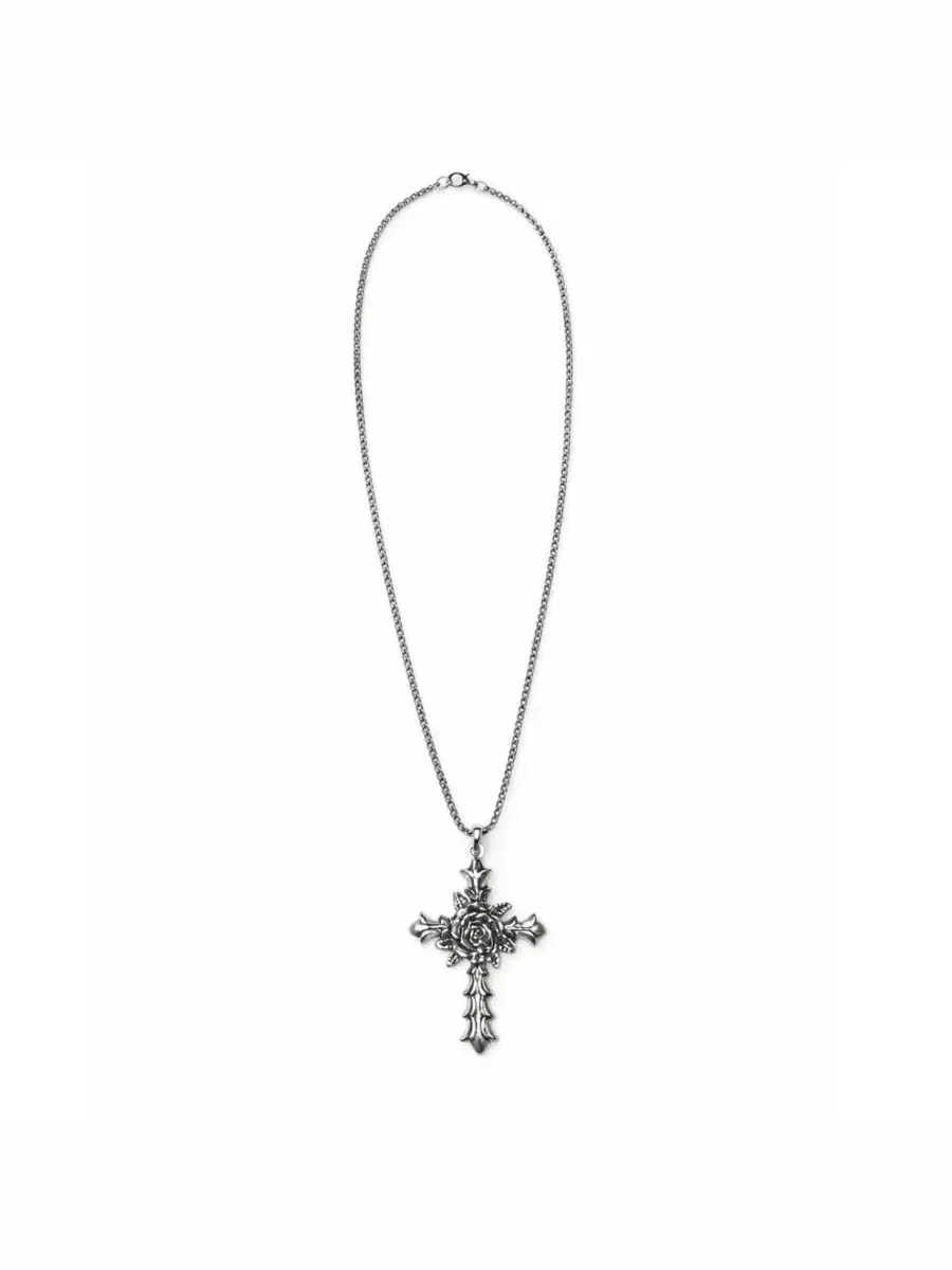 Кулон-крест с цепочкой Silver Rose Cross Chain Rebl Jewelry — изображение 3 из 3, оттенок серебряный