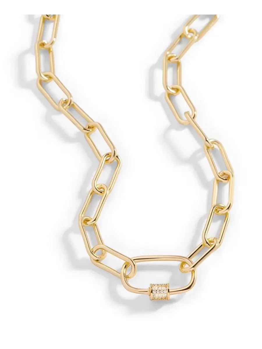 Колье с карабином и кубическим цирконием Gold Tone Mint & Lily