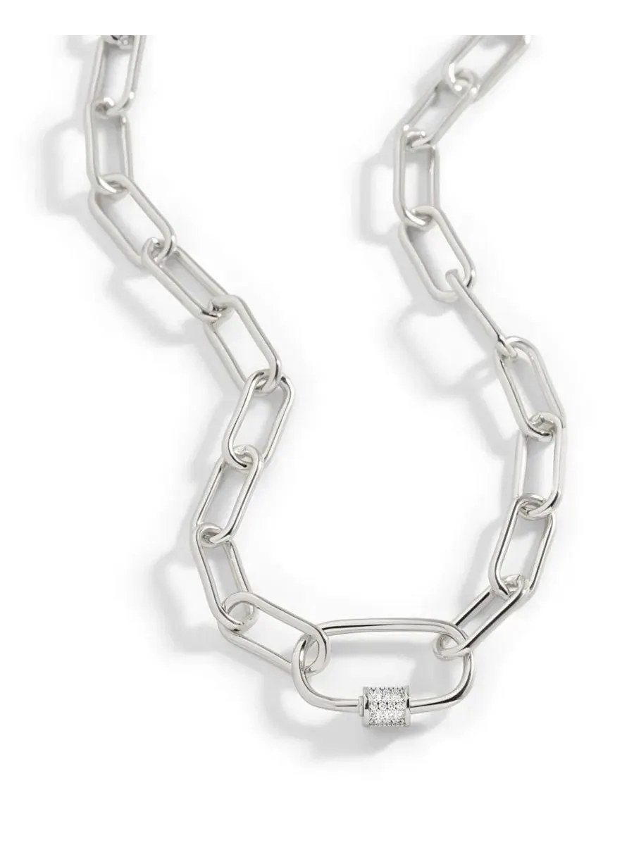 Колье с карабинным замком и цепочкой, модель Link Chain with Pave Carabiner Clasp Mint & Lily — изображение 1 из 3