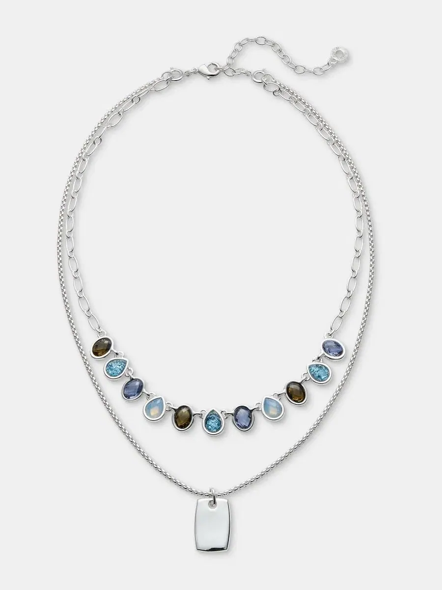 Кулон-собачий жетон с камнями Anne Klein