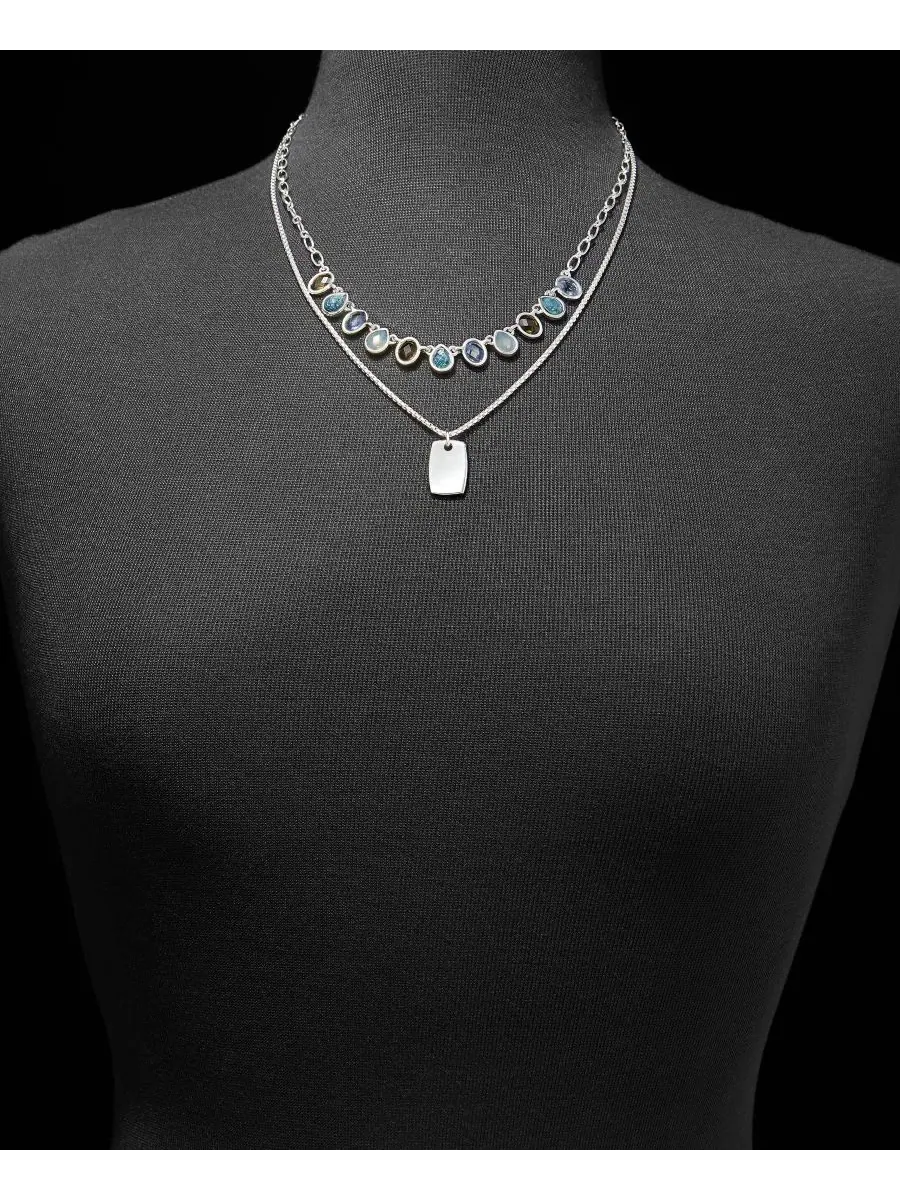 Кулон-собачий жетон с камнями Anne Klein — изображение 3 из 4, оттенок синий