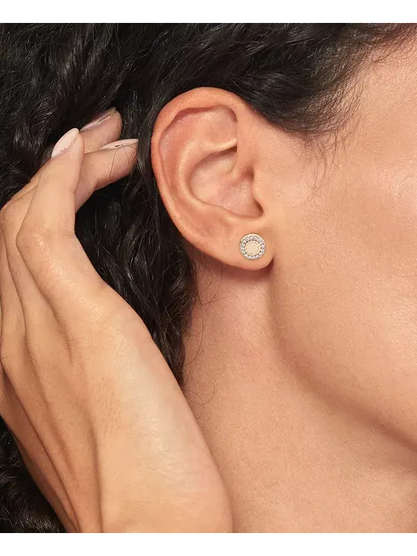 Серьги-Гвоздики с кристальным логотипом Tommy Hilfiger — изображение 2 из 4, оттенок розовый
