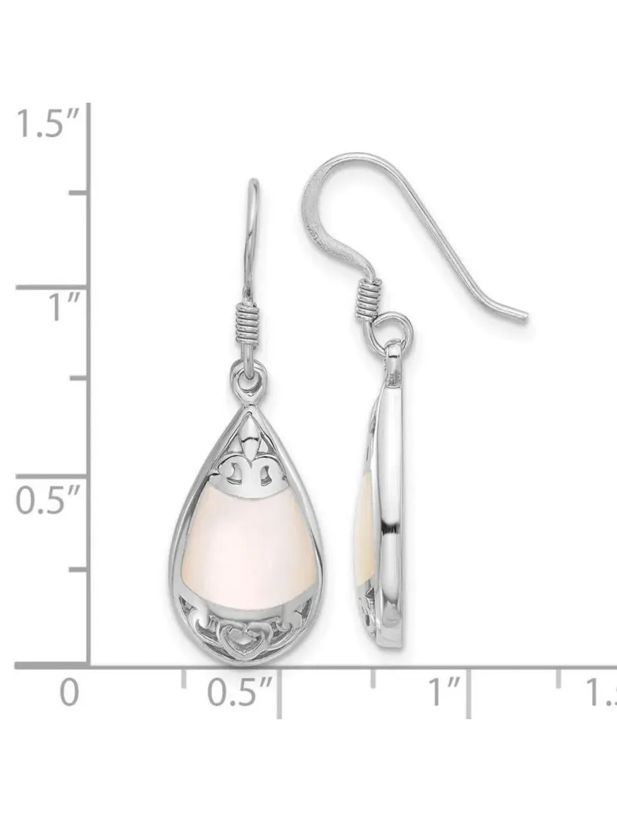Серьги-подвески с жемчугом и филигранью, модель Teardrop Mother of Pearl Filigree Curata Jewelry — изображение 2 из 7
