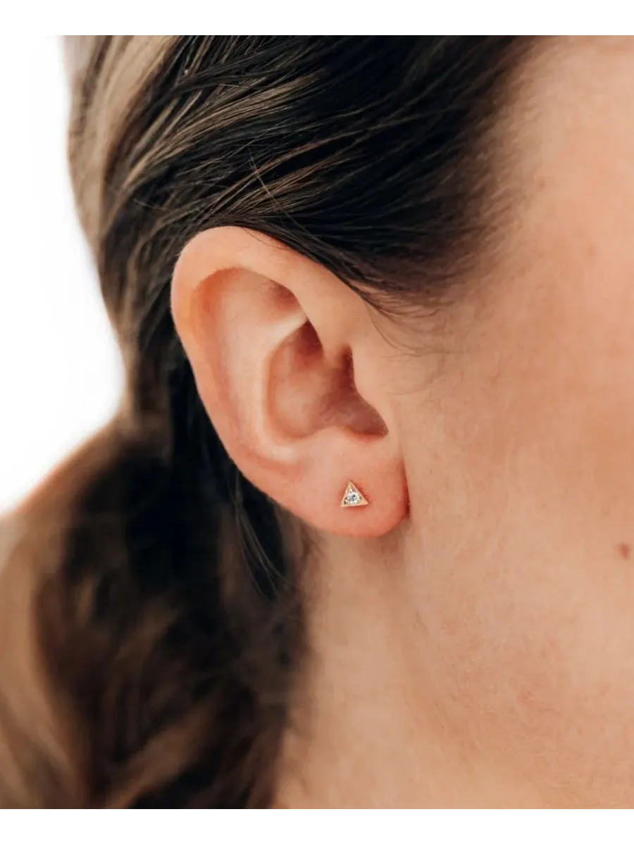 Серьга-пусета Cleo Round Single Stud Anzie — изображение 3 из 3, оттенок желтый