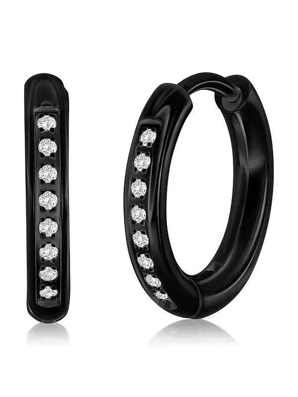 Серьги-Кольца Huggie Hoops из нержавеющей стали с золотым покрытием или черным покрытием, диаметром