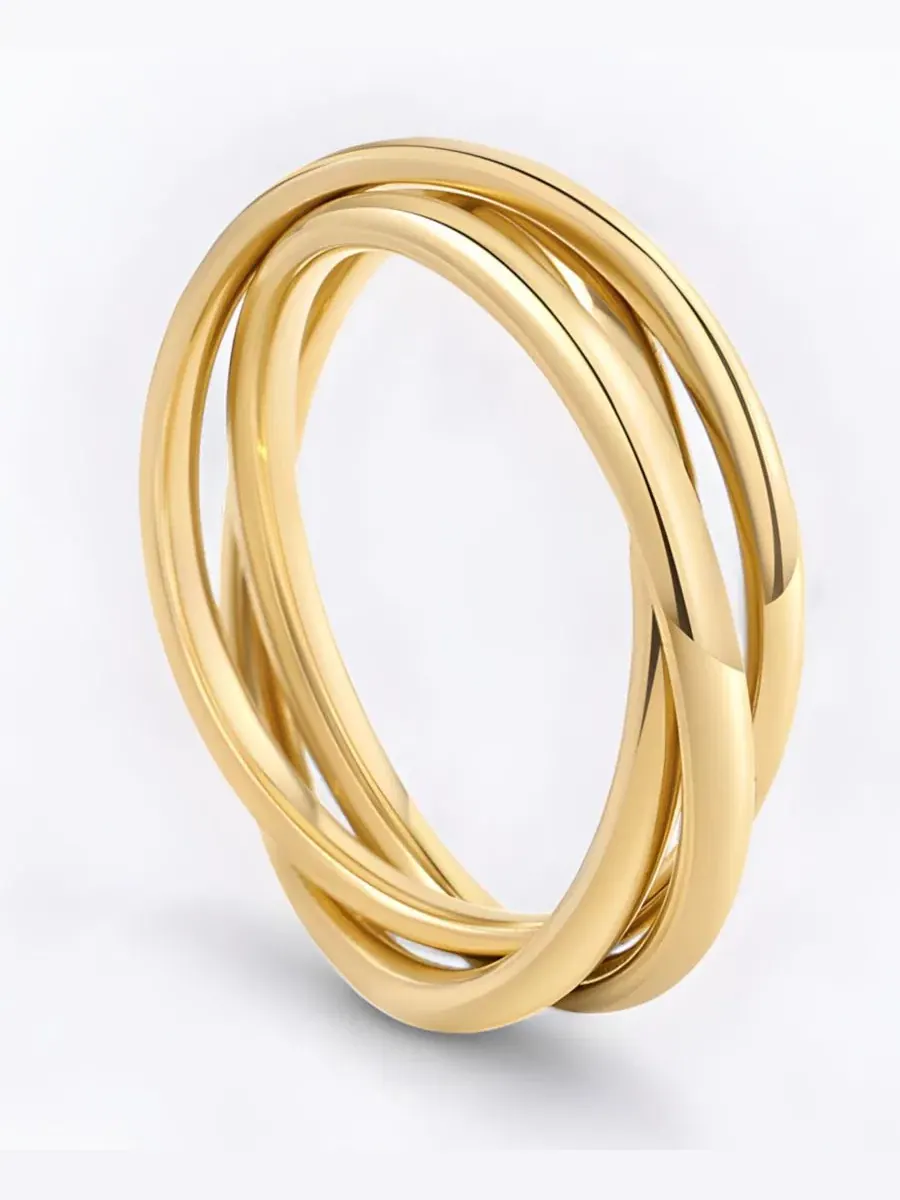 Кольцо-антистресс с подвижным кольцом, 3 шт, Dainty Interlocking Fidget Ring Mint & Lily