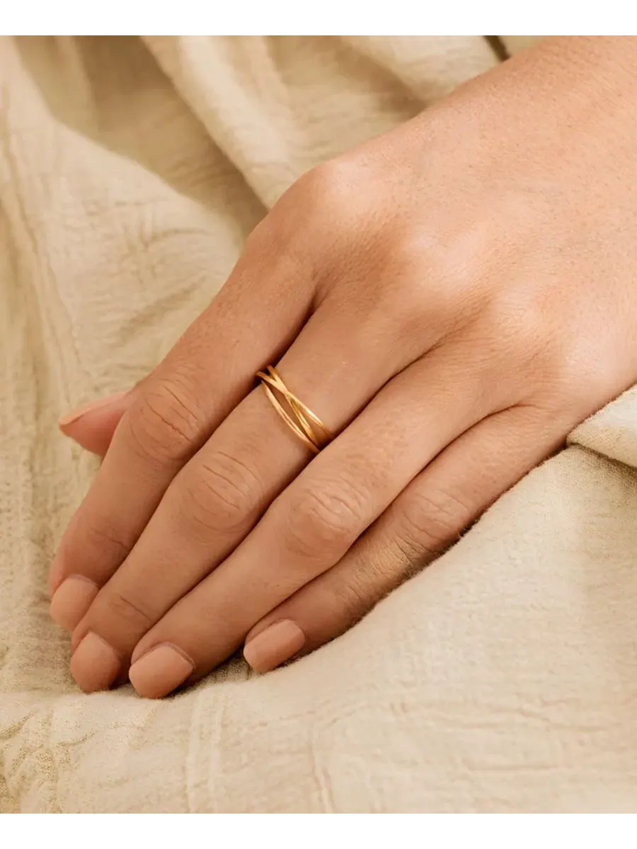 Кольцо-антистресс с подвижным кольцом, 3 шт, Dainty Interlocking Fidget Ring Mint & Lily — изображение 2 из 4