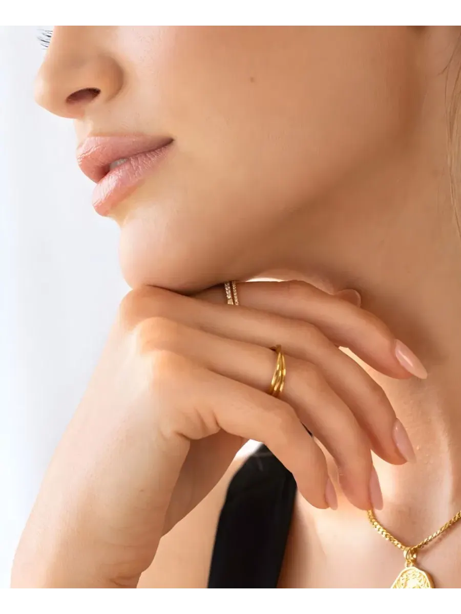 Кольцо-антистресс с подвижным кольцом, 3 шт, Dainty Interlocking Fidget Ring Mint & Lily — изображение 3 из 4
