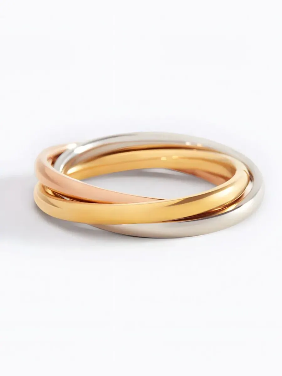 Кольцо-непоседа с подвижным ободком, модель Dainty Interlocking Fidget Ring Mint & Lily — изображение 3 из 3, оттенок мульти