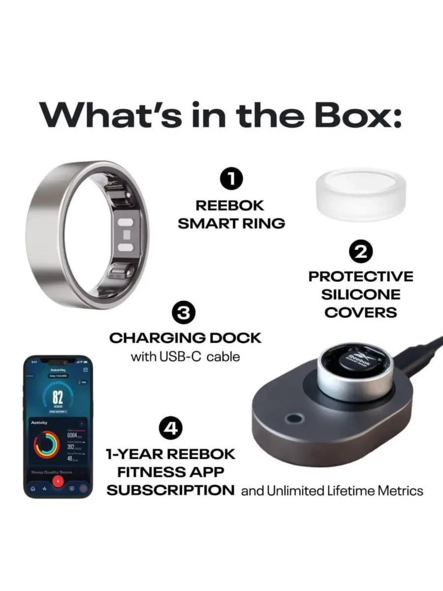 Умное кольцо Reebok Smart Ring — изображение 7 из 7, оттенок серебристый