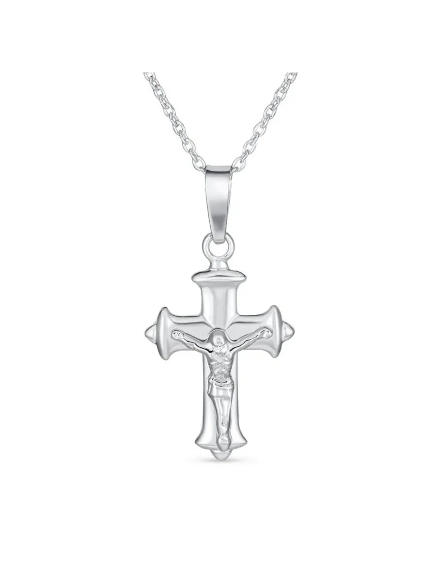 Кулон-крест с цепочкой, модель Religious Jesus Passion Crucifix Bling Jewelry