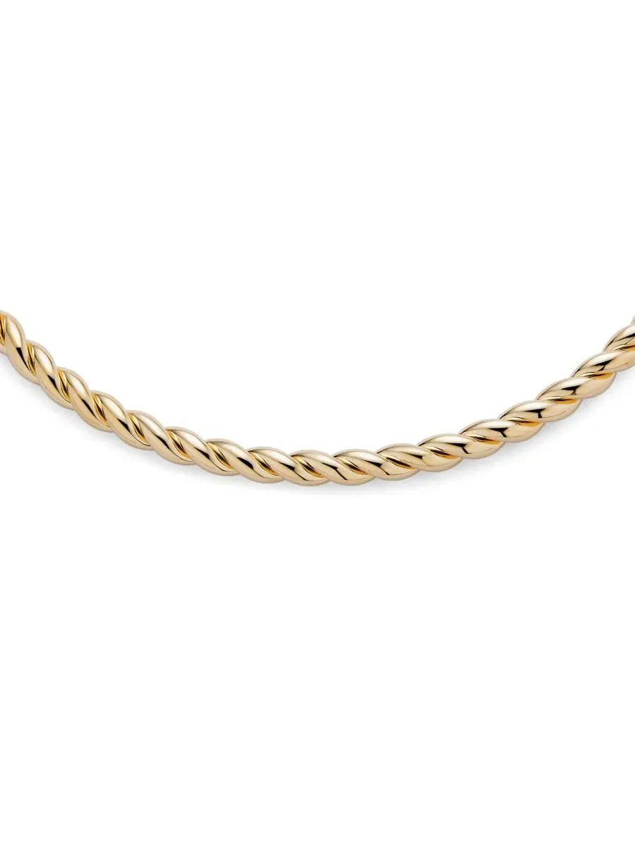 Колье-чокер с витым плетением, модель Traditional Cable Twist Braid Rope Bling Jewelry — изображение 4 из 4, оттенок золото