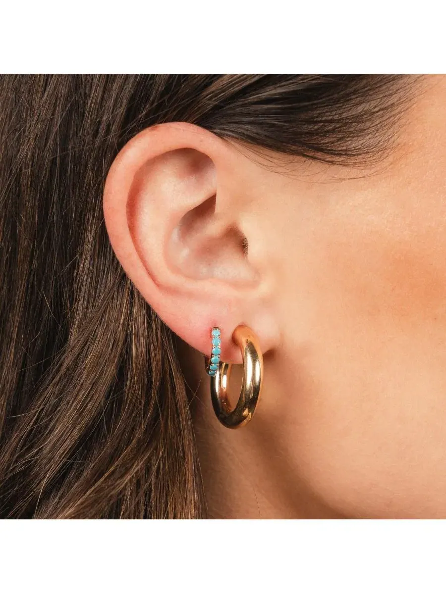 Серьги-гвоздики из золота 14K — изображение 4 из 5, оттенок золото