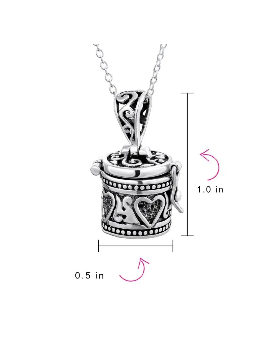 Подвеска-кулон с сердцем Vintage-Style Heart Prayer Box Locket Necklace Pendant, .925 Sterling — изображение 3 из 4