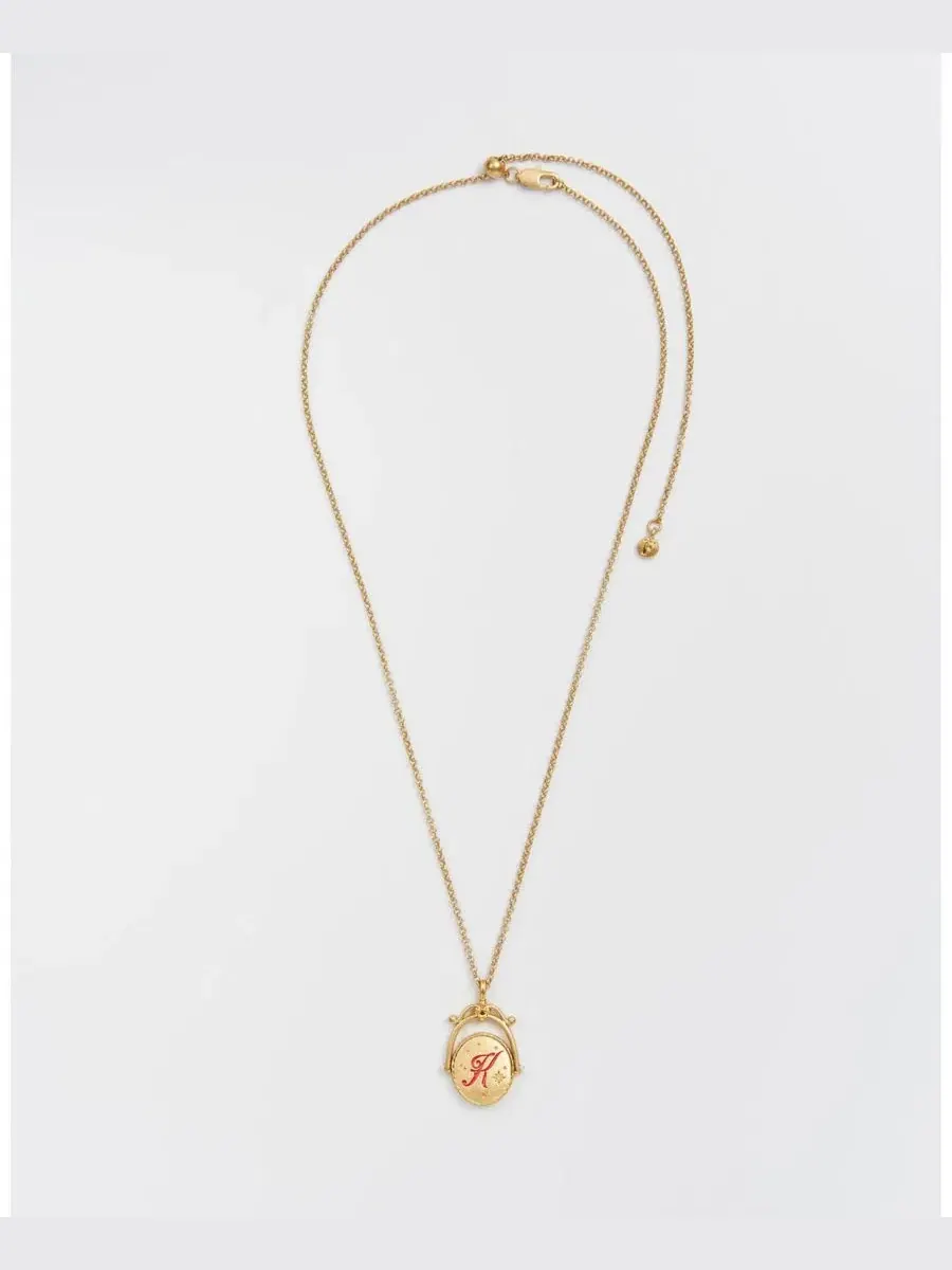 Кулон-подвеска с инициалом K Kalmia Gold Spinner Chain Necklace Fable England