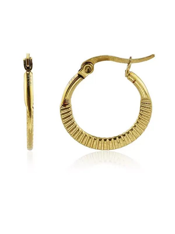 Ребристые серьги-кольца из нержавеющей стали Rebl Jewelry