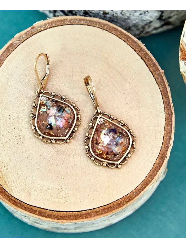 Серьги-Подвески с золотистыми камнями Lonna & Lilly — изображение 4 из 4, оттенок бордовый