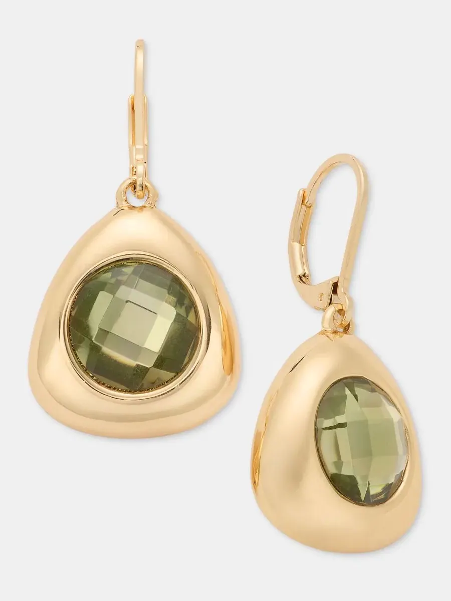Серьги-подвески из камня Stone Pebble Drop Anne Klein — изображение 2 из 4, оттенок черный