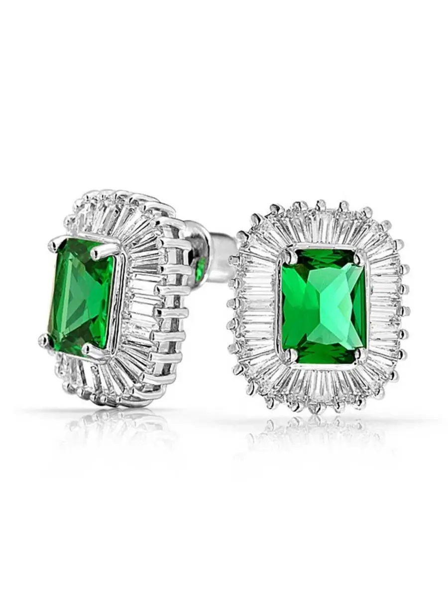Серьги-гвоздики в стиле ар-деко с фианитами, модель Art Deco Style Cocktail Bling Jewelry