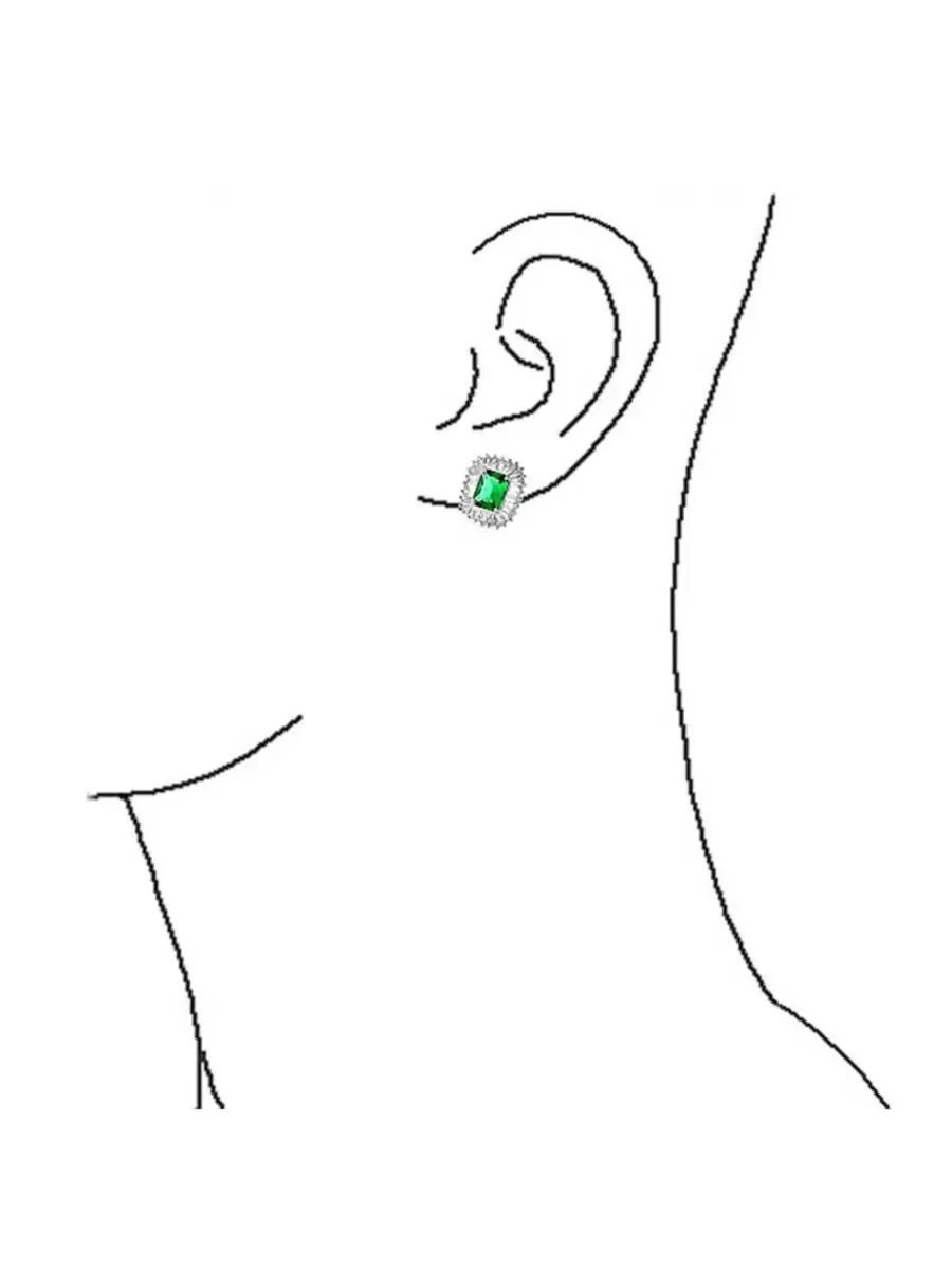 Серьги-гвоздики в стиле ар-деко с фианитами, модель Art Deco Style Cocktail Bling Jewelry — изображение 3 из 3