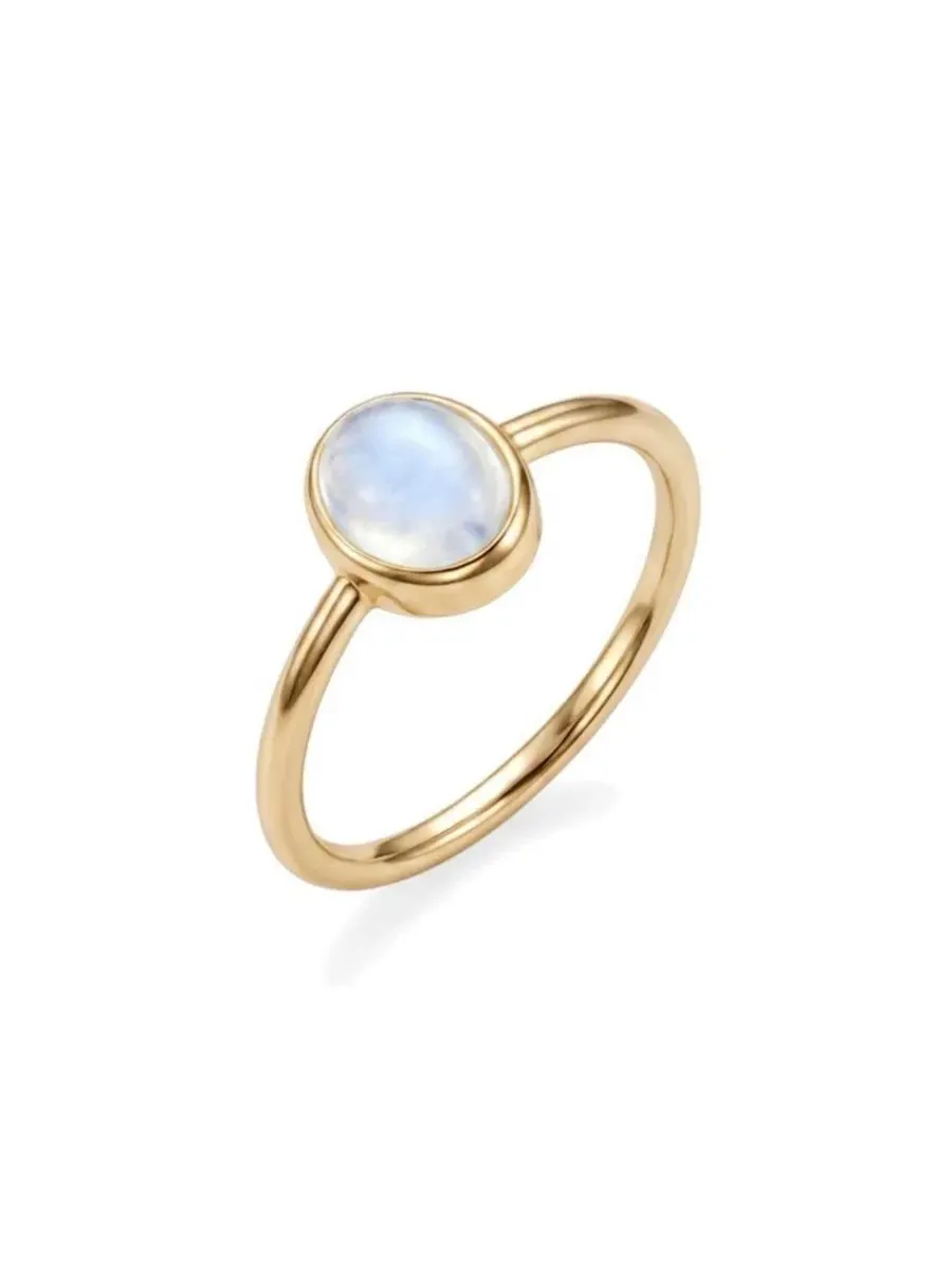 Кольцо с овальным лунным камнем 14k Gold Plated Adornia Fine — золотистый