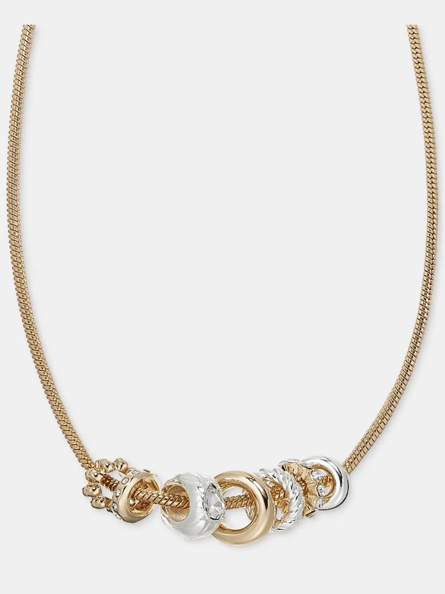 Колье с кристаллами и шармами-ронделями Anne Klein