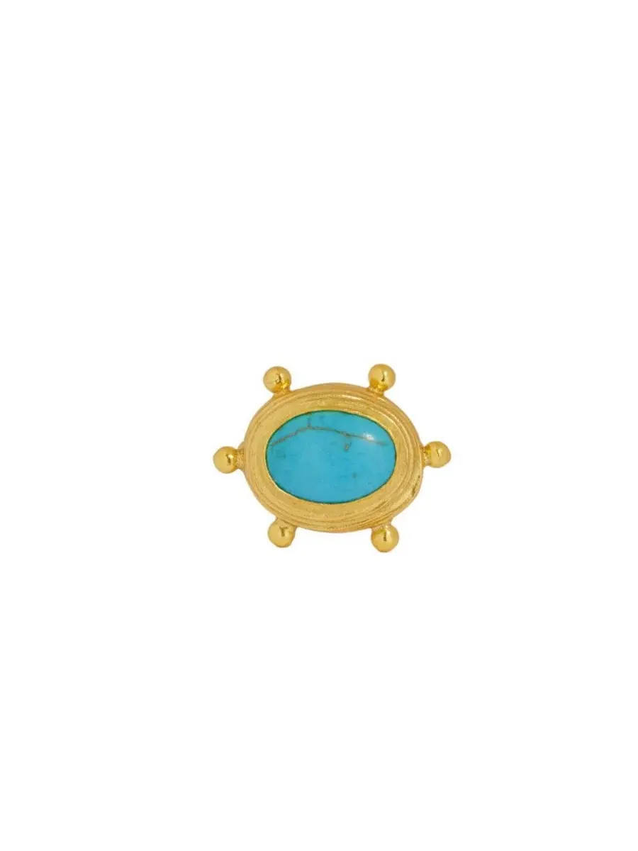 Кольцо с бирюзой, модель Zand Turquoise Cocktail Ottoman Hands — изображение 2 из 7, оттенок золото