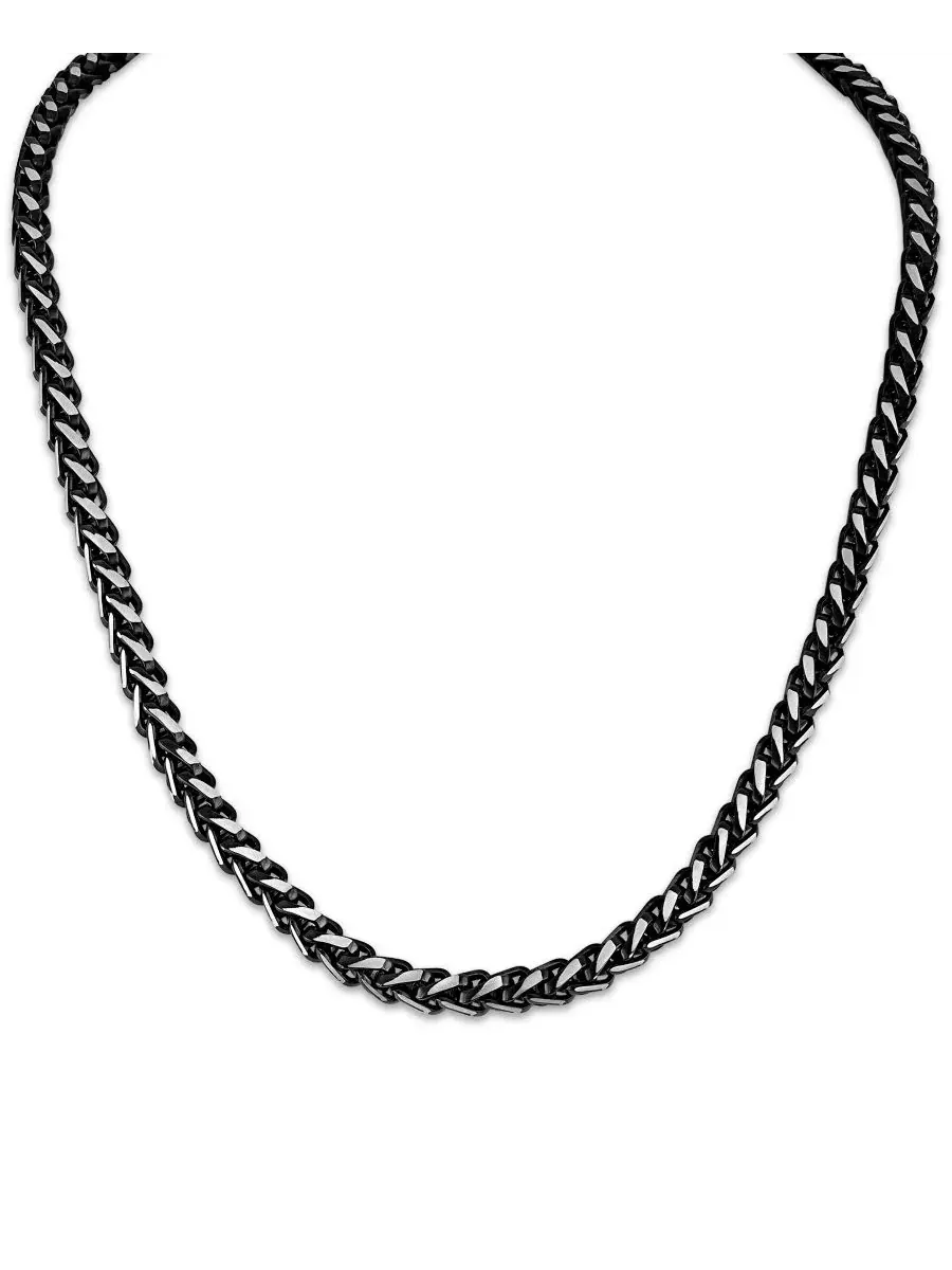 Ожерелье из пшеничной цепочки, с полировкой Esquire Men's Jewelry — черный