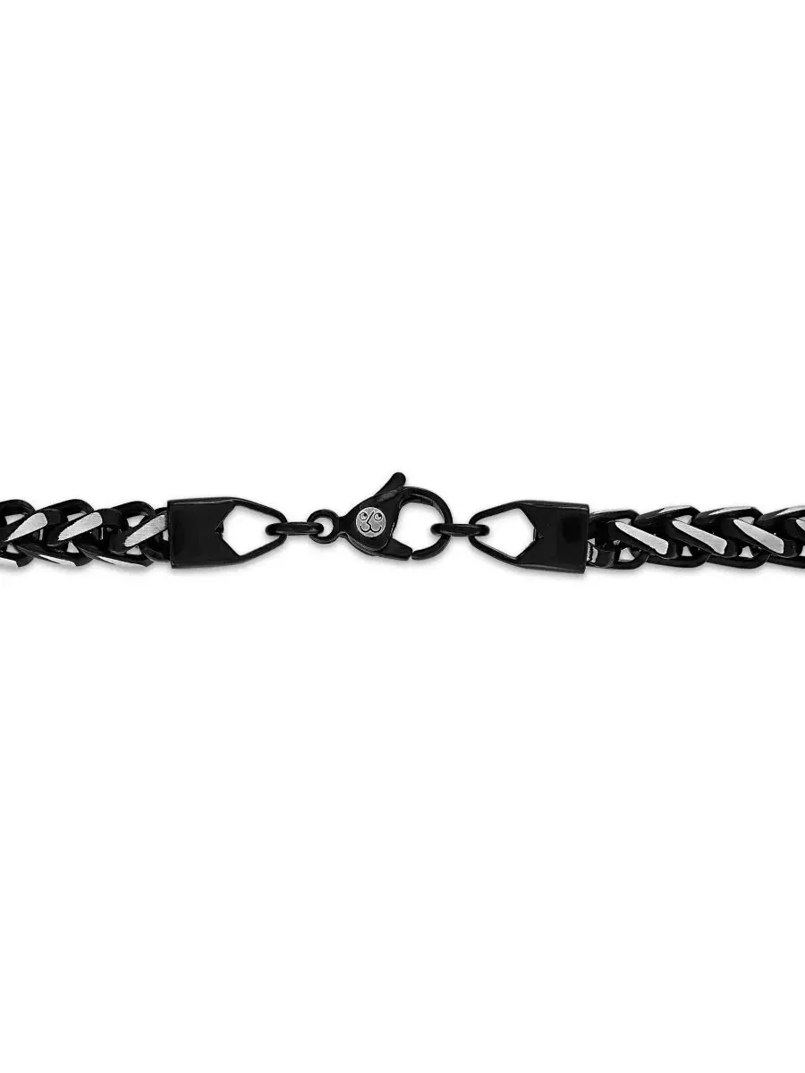 Ожерелье из пшеничной цепочки, с полировкой Esquire Men's Jewelry — изображение 2 из 3, оттенок черный