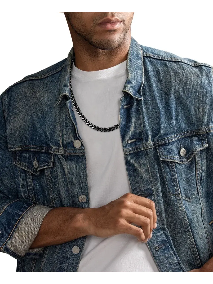Ожерелье из пшеничной цепочки, с полировкой Esquire Men's Jewelry — изображение 3 из 3, оттенок черный
