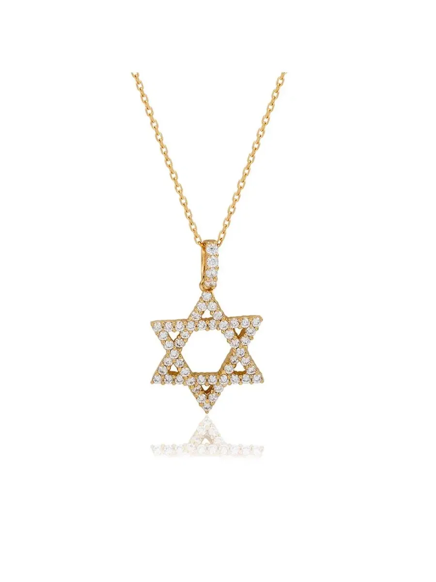 Подвеска из стерлингового серебра с кубическим цирконием, модель Star of David Suzy Levian New York