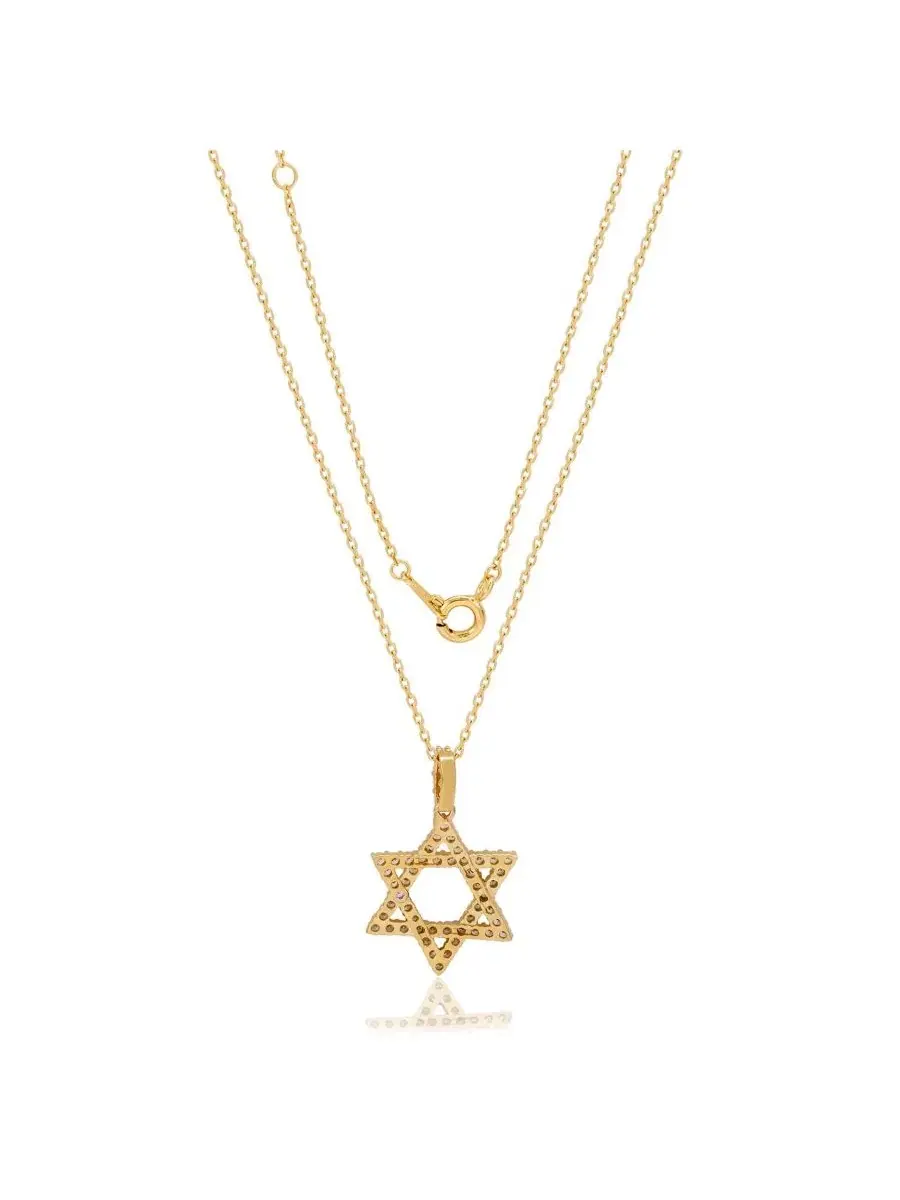 Подвеска из стерлингового серебра с кубическим цирконием, модель Star of David Suzy Levian New York — изображение 2 из 4