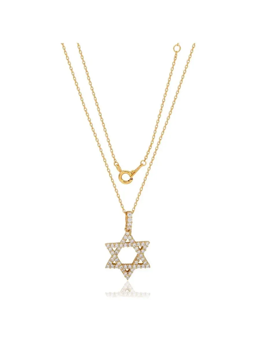 Подвеска из стерлингового серебра с кубическим цирконием, модель Star of David Suzy Levian New York — изображение 3 из 4