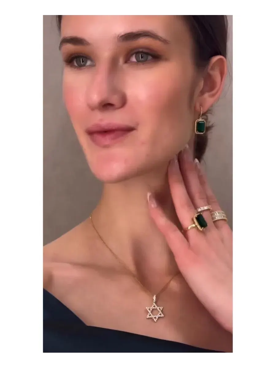 Подвеска из стерлингового серебра с кубическим цирконием, модель Star of David Suzy Levian New York — изображение 4 из 4