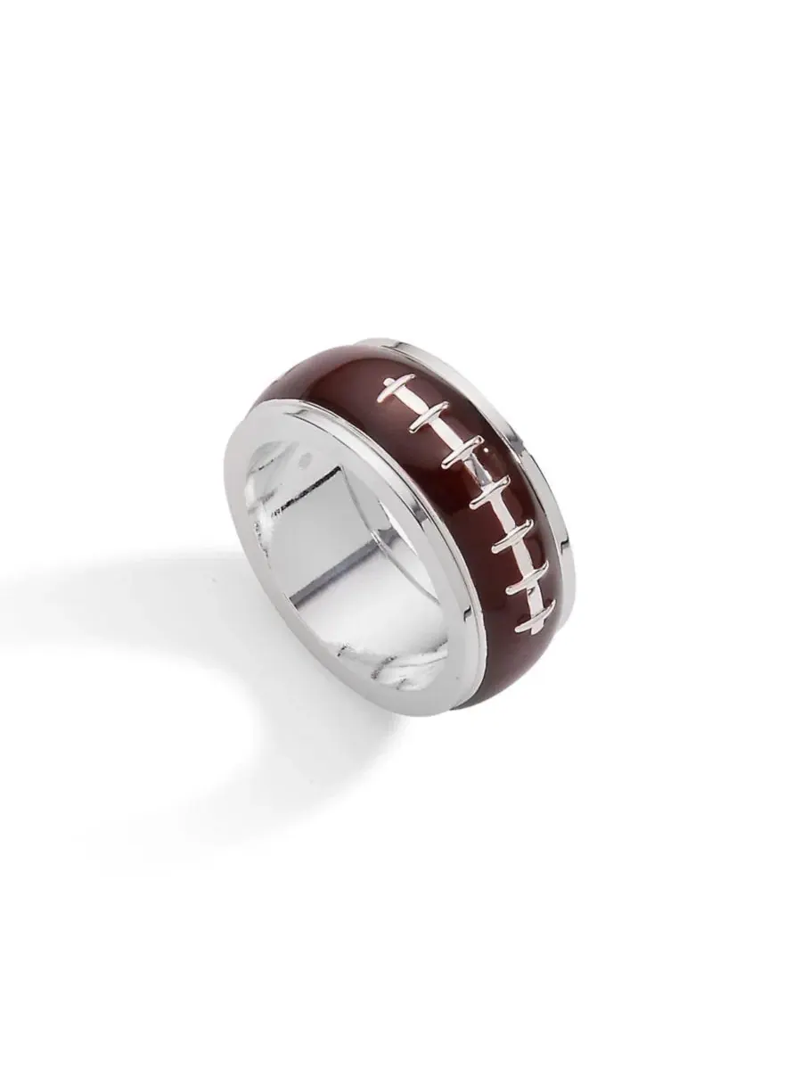 Кольцо-антистресс с футбольным принтом Football Fidget Ring Alex and Ani