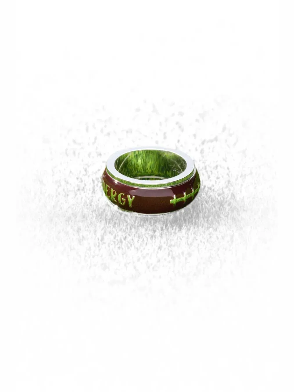 Кольцо-антистресс с футбольным принтом Football Fidget Ring Alex and Ani — изображение 3 из 3, оттенок серебряный