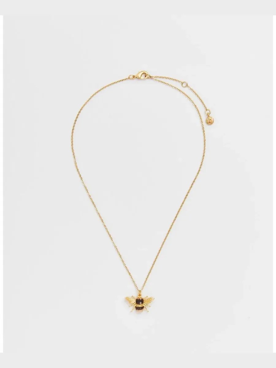 Кулон с эмалевой пчелой Honey Bee Enamel Necklace Fable England